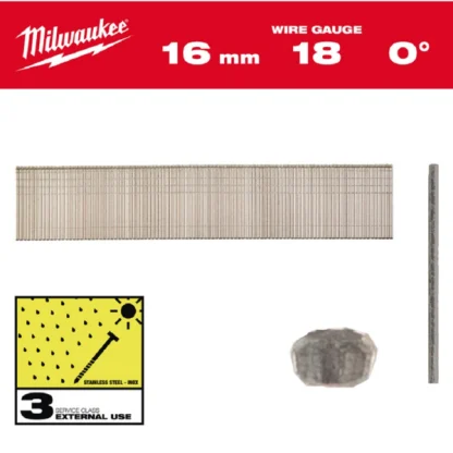 Pregos Inox 18G 16mm- 10.000 un Milwaukee 4932492557