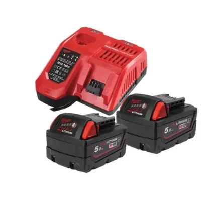 Kit 2x Bateria 5.0 Ah + Carregador NRG Resistente a Químicos M18 Milwaukee M18 NRGCR-502