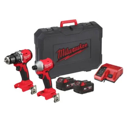 PowerPack M18 Compact Berbequim Aparafusador + Aparafusadora de Impacto 1/4 Hex Milwaukee M18BLCPP2B-402C