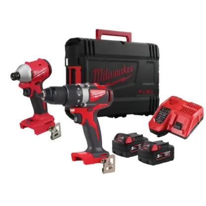 PowerPack M18 Berbequim Aparafusador + Aparafusadora de Impacto 1/4 Hex Milwaukee M18BLPP2B3-502X