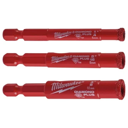 Jogo de 3 Brocas Diamond MAX com Encabadouro ¼” Hex Milwaukee 4932471771