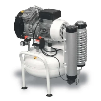 Compressor de Ar de Pistão Especial Sem Óleo p/ Apilcação Dental e Industrial Série CLEAN AIR DENTAL 2HP 25L 230V ABAC CLR 20/25 T