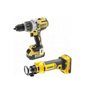Kit Berbequim com Percussão XRP DCD996P2 + Serra de Corte Gesso Cartonado DCS551N DeWalt CPROF228