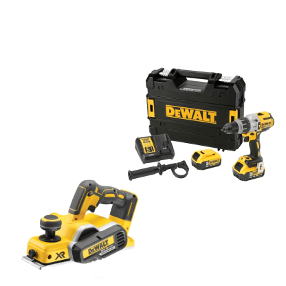 Kit Berbequim com Percussão XRP DCD996P2 + Plaina sem escovas DCP580NT DeWalt CPROF383