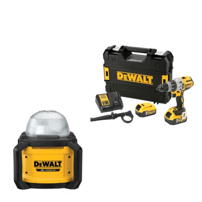 Kit Berbequim com Percussão XRP DCD996P2 + Luz LED de Área DCL074 DeWalt CPROF531