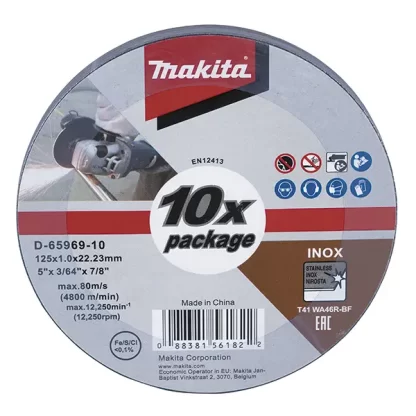 Disco de Corte Inox (10 Unid.) Makita D-65969-10