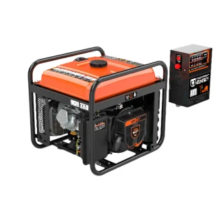 Gerador Inverter a Gasolina Monofásico Elétrico 25L 3.5HP 459CC Genergy CRETA 7500W ATS