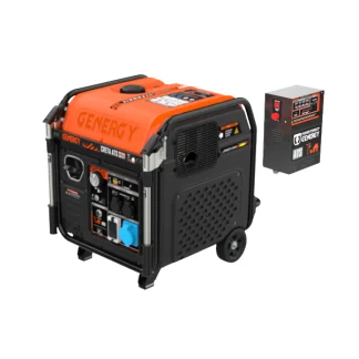 Gerador Inverter a Gasolina Monofásico Elétrico 25L 3.5HP 459CC Genergy CRETA SILENT 7500W ATS