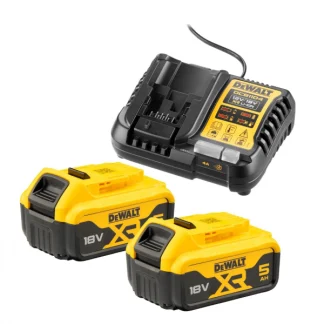 Kit 2x Bateria 18V 5.0 Ah + Carregador Dewalt DCB1104P2-QW