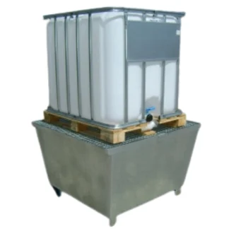 Bacia de Retenção Metálica para Contentor de Resíduos de 1000L 1475X1450X682MM 1300KG 1000L LG7303