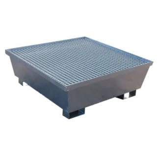 Bacia de Retenção Galvanizada para 4 Bidões de 220L 1200X1200X327MM 1300KG 245L RG7303