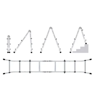 Escada telescópica de alumínio multiuso 2x4+4 3.98m Werku WK700110