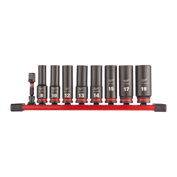 Kit 8 Chaves de Caixa de Impacto Compridas SHOCKWAVE™ IMPACT DUTY Milwaukee