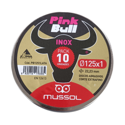 Disco de Corte Extrafino 125 mm Pack x10 Pink Bull Mussol PB1251